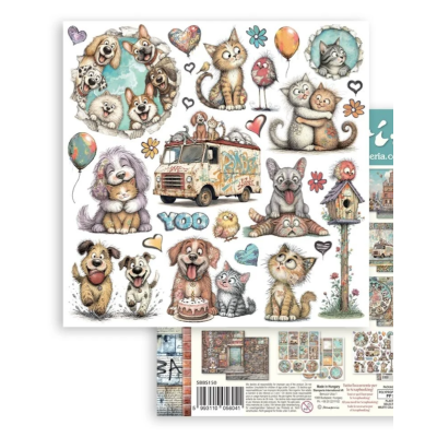 Furry Friends2 basicos 20X20 cm  - Stamperia