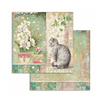 Orchids and Cats 30x30 cm - Stamperia