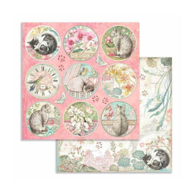 Orchids and Cats 30x30 cm - Stamperia