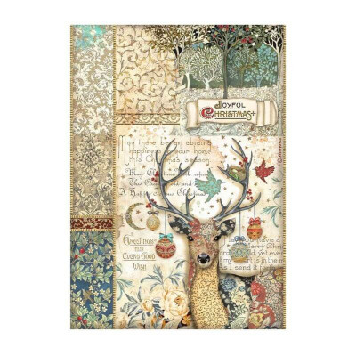 Christmas Greetings Papel de Arroz A4 - Stamperia