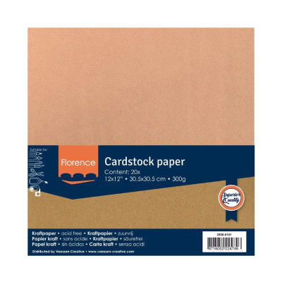Pack 20 cartulinas Kraft  30x30 cm - Florence