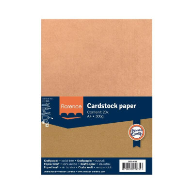 Pack 20 cartulinas Kraft  A4 cm - Florence
