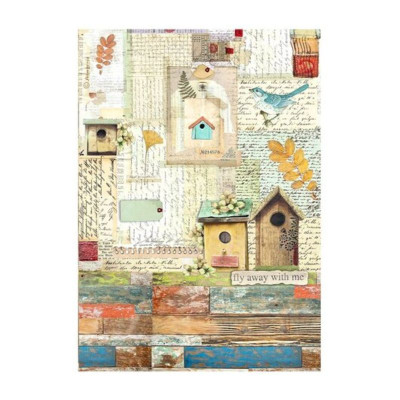 Garden  Papel  de Arroz Nidos A4  Stamperia