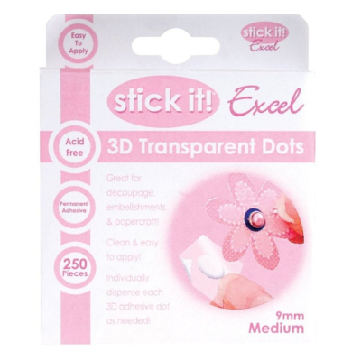 3D Transparent Dots 9 mm - Stick it