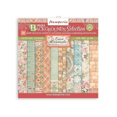 Casa Granada Maxi Backgrounds Selection  30x30 cm - Stamperia