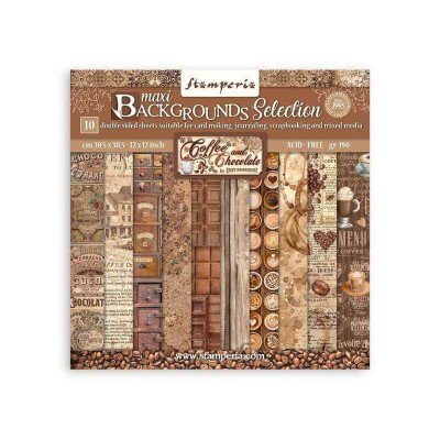 Coffe and Chocolate Maxi Backgrounds Selection 30x30 cm - Stamperia