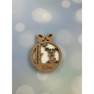 Bola de Navidad Personalizada en DM y Metacrilato Blanco 10 cm