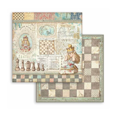 Alice In Wonderland and Trough the Looking Glass 30x30 cm - Stamperia