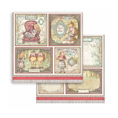 Alice In Wonderland and Trough the Looking Glass 30x30 cm - Stamperia