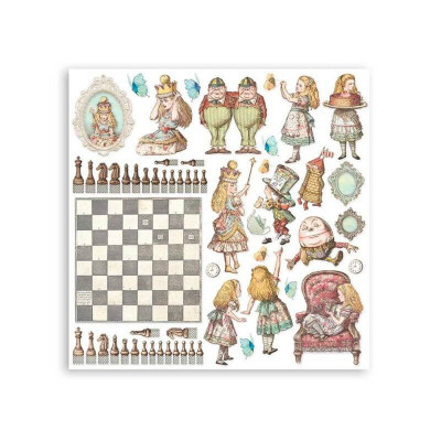 Alice In Wonderland and Trough the Looking Glass 30x30 cm - Stamperia