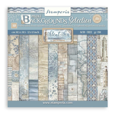 Silent Sea Maxi Backgrounds Selection 30x30 cm  - Stamperia