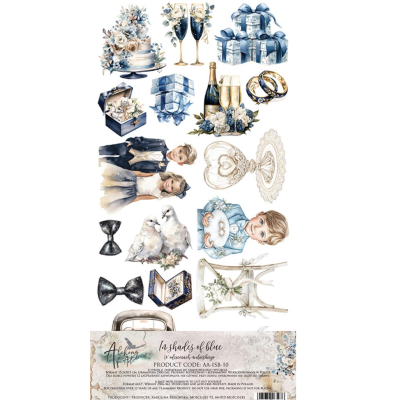 In Shades of Blue  Recortables 30x15 cm - Alchemy of Art