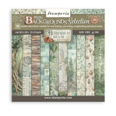 Herbarium Silvae Maxi Bacgorunds 30x30 cm   - Stamperia