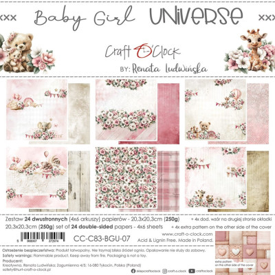 Baby Girl Universe 20X20 cm  - Craft O´Clock