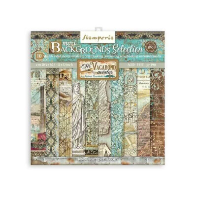 Sir Vagabond Aviator Maxi Backgrounds Selection 30x30 cm - Stamperia