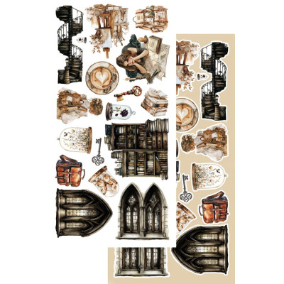 In the Library  Recortables 30x15 cm - Alchemy of Art